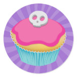 Skull Cupcake (pink) - Sticker