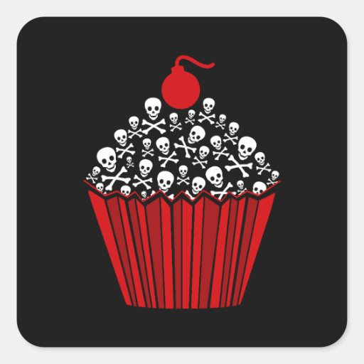 Skull Cupcake Stickers