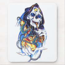 skull death bong mouse mat