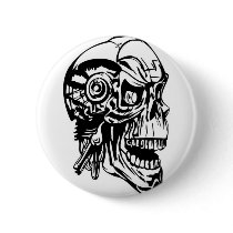 Skull Design Merchandise Button