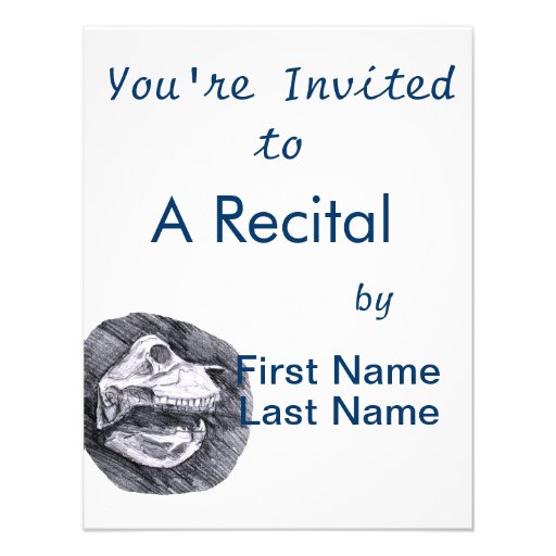 Skull drawing imaginary animal sketch personalized invites