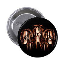 Skull Dreadlocks Pinback Buttons