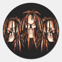 Skull Dreadlocks Sticker
