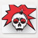 Skull Explode - Red mousepads