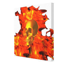 Skull fire canvas prints