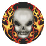 Skull Flames Stickers