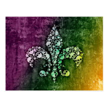 Skull Fleur De Lis Post Cards