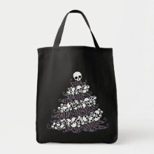 Skull Garland Christmas Tree Canvas Bag