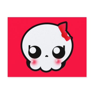 Skull Girl Post Card by kawaii