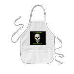 Skull Green Graveyard Shift Kids Halloween Apron