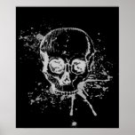 skull - grey posters