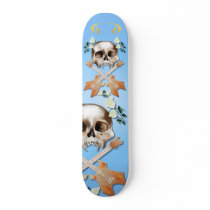 Skull-Guitar-White Rose Skateboard