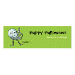 Skull halloween bookmark Green Business Cards