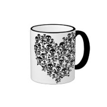 Skull Heart Coffee Mugs