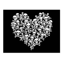 Skull Heart Post Card