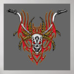Skull Horns Flames and Handlebars posters