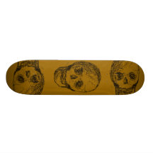 Skull, in Black. Skate Decks