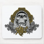 Skull in hell mouse pad