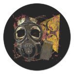 Skull in Respirator Round Sticker