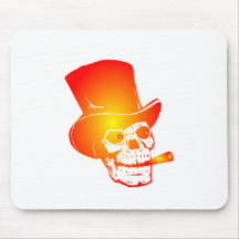 Skull in Top Hat by Chillee Wilson Mousepad