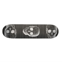 Skull, in White. Skateboard Deck