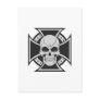 Skull & Iron Cross: Vector Drawing: Postcard
