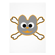 Skull Kat Orange - Grey Announcements