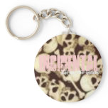 Skull Keychain (Pink & Brown)