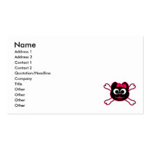 Skull Kitty Pink Business Card
