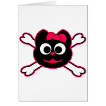 Skull Kitty Pink Cards