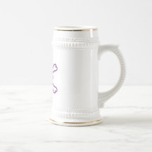Skull Kitty purple- Grey Coffee Mugs
