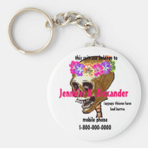 Skull luggage bag I.D. tag Keychain