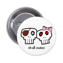 Skull Mates Pinback Buttons