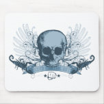 Skull montage - blue mousepads
