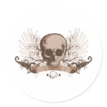 Skull montage - bronze stickers