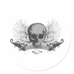 Skull montage - grey stickers