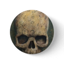 Skull of a witch buttons