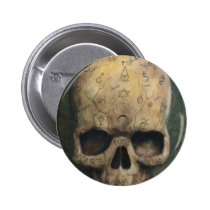 Skull of a witch buttons