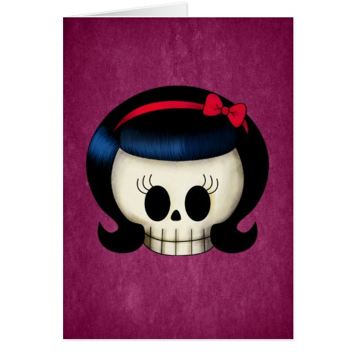 Skull of Rockabilly Girl Cards