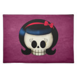 Skull of Rockabilly Girl Place Mats