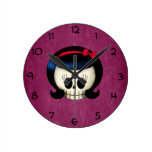 Skull of Rockabilly Girl Wallclock