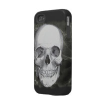 Skull on black iphone 4 tough cases