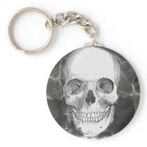 Skull on black keychain