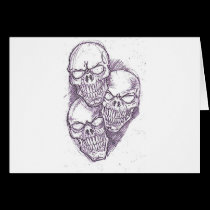 Skull Pencil Sketch cards
