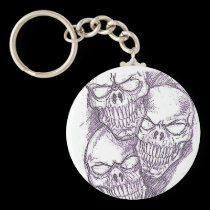 Skull Pencil Sketch keychains