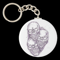 Skull Pencil Sketch keychains