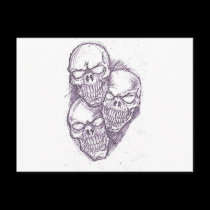 Skull Pencil Sketch postcards