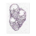 Skull Pencil Sketch postcards