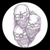 Skull Pencil Sketch stickers
