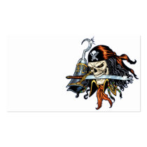 Skull Pirate with Sword and Hook by Al Rio Business Card Templates